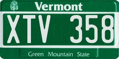 VT license plate XTV358