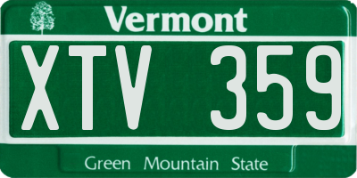 VT license plate XTV359