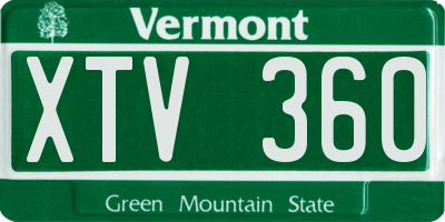 VT license plate XTV360