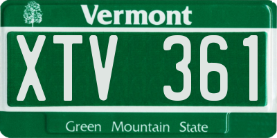 VT license plate XTV361