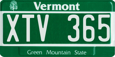 VT license plate XTV365