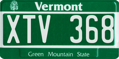 VT license plate XTV368