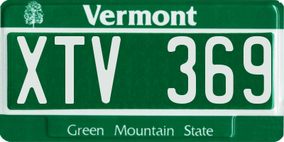 VT license plate XTV369