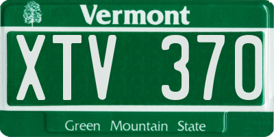 VT license plate XTV370