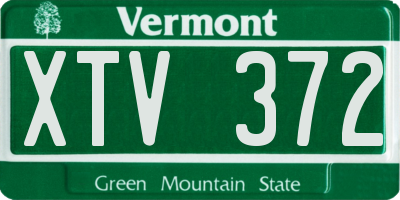 VT license plate XTV372