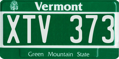 VT license plate XTV373