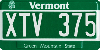 VT license plate XTV375