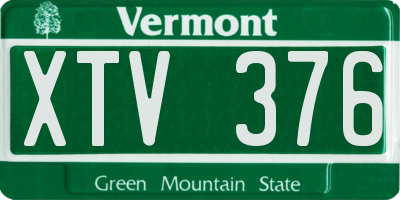 VT license plate XTV376