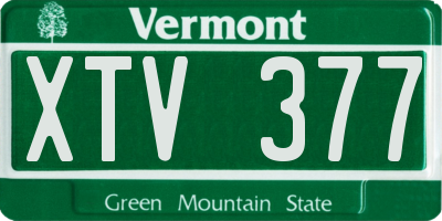 VT license plate XTV377