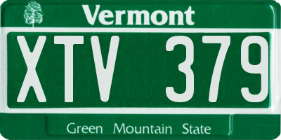 VT license plate XTV379