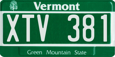 VT license plate XTV381
