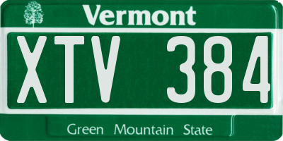 VT license plate XTV384