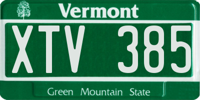 VT license plate XTV385