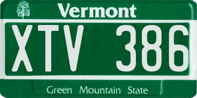 VT license plate XTV386