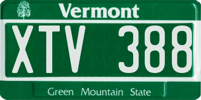 VT license plate XTV388