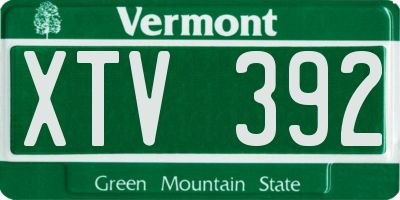 VT license plate XTV392