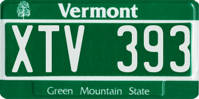 VT license plate XTV393