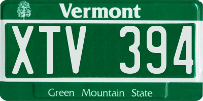 VT license plate XTV394