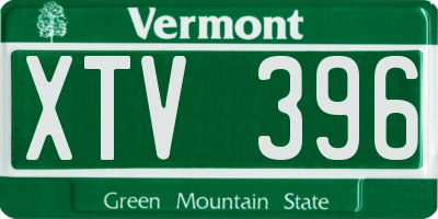 VT license plate XTV396