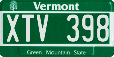 VT license plate XTV398