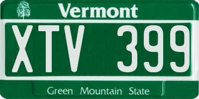 VT license plate XTV399