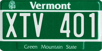 VT license plate XTV401