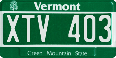 VT license plate XTV403
