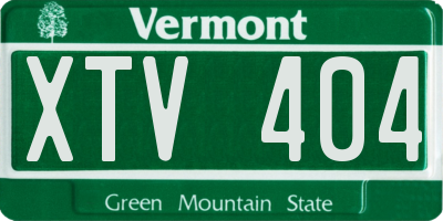 VT license plate XTV404