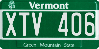 VT license plate XTV406