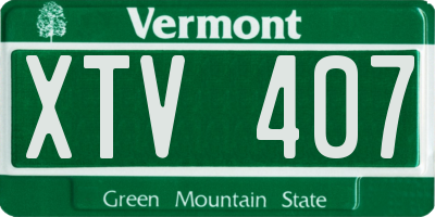 VT license plate XTV407