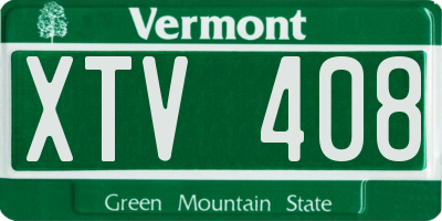 VT license plate XTV408
