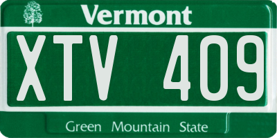 VT license plate XTV409