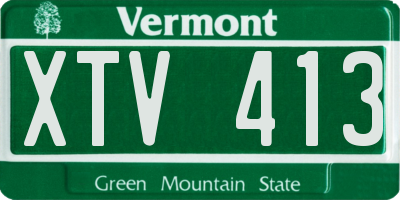 VT license plate XTV413