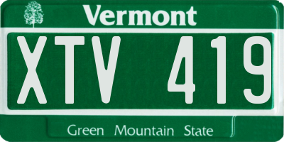 VT license plate XTV419
