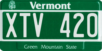 VT license plate XTV420