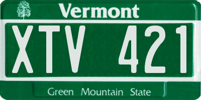VT license plate XTV421