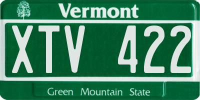 VT license plate XTV422
