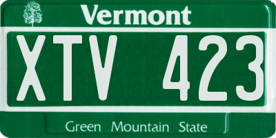 VT license plate XTV423