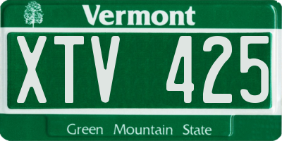 VT license plate XTV425