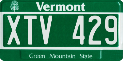 VT license plate XTV429