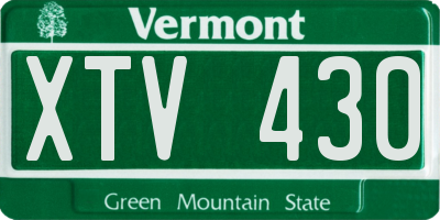 VT license plate XTV430
