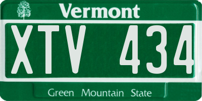 VT license plate XTV434