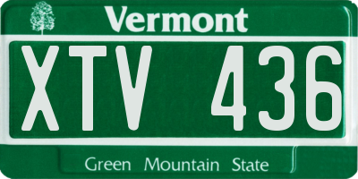 VT license plate XTV436
