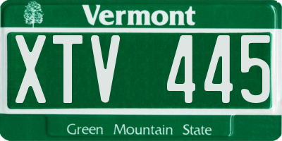 VT license plate XTV445