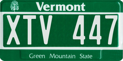 VT license plate XTV447