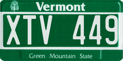 VT license plate XTV449