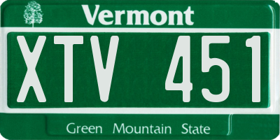 VT license plate XTV451