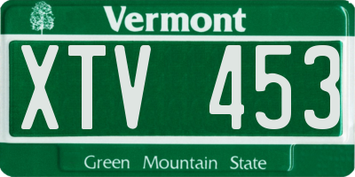 VT license plate XTV453