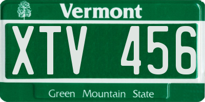 VT license plate XTV456