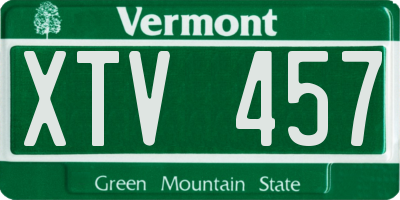 VT license plate XTV457